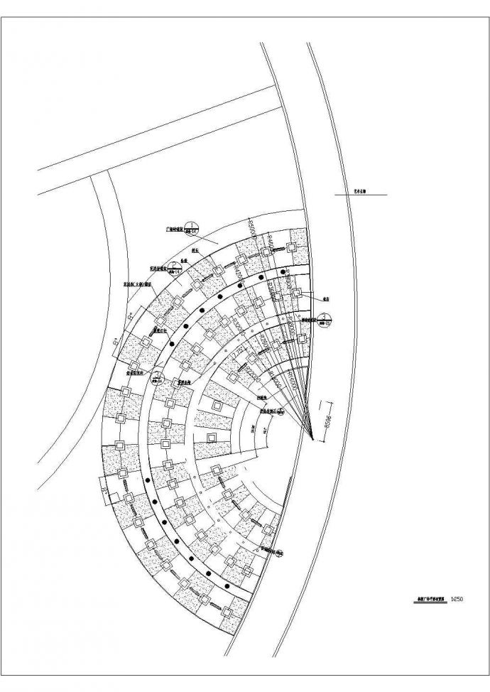 某林荫广场绿化规划设计cad总平面布置图（含树池坐凳设计）_图1