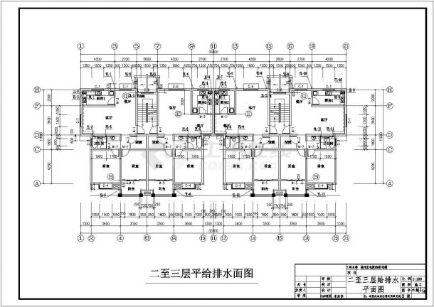 成都市青白江区某社区16层钢混结构公寓住宅楼给排水系统设计CAD图纸-图一