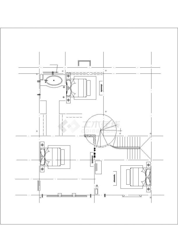 广安市秀禾新村2层砖混结构乡村别墅建筑设计CAD图纸-图二