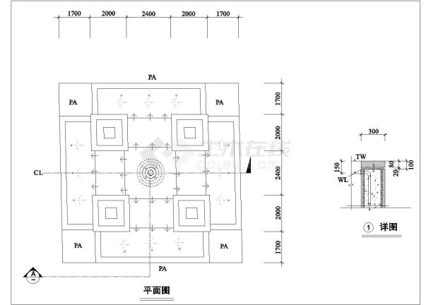 某景观工程标志墙规划设计cad施工详图-图一