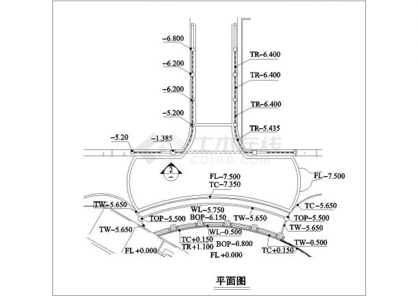 某景观艺术标志墙设计cad建筑施工详图-图一