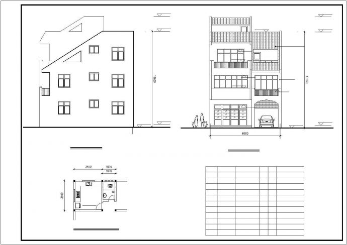 宁波市泰园新村3层砖混结构私人别墅建筑+结构设计CAD图纸_图1