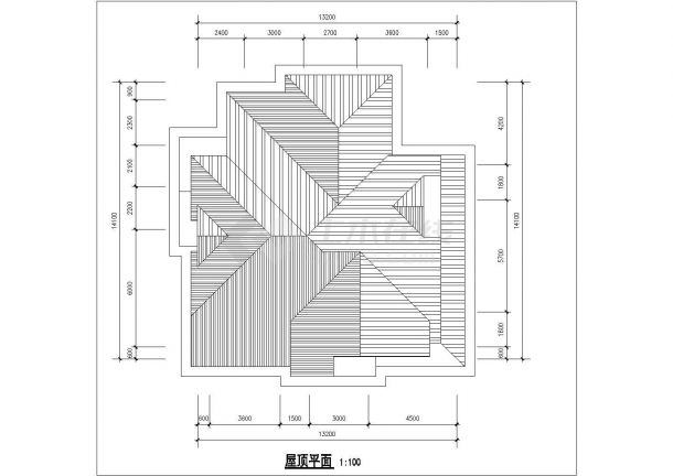 福州市山河花园小区3层砖混结构单体别墅平面设计CAD图纸-图一