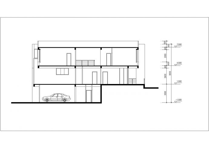 320平米2层混合结构简约型单体别墅建筑设计CAD图纸（含地下车库）_图1