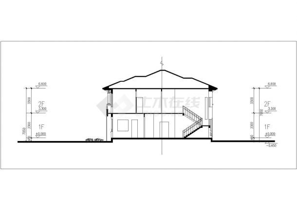 南宁市某现代化乡村386平米双层混合结构独栋别墅建筑设计CAD图纸-图一