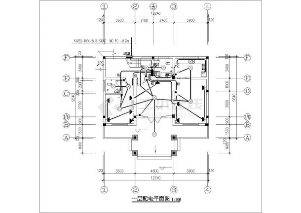 徐州市馨福花园小区3层砖混结构单体别墅建筑设计CAD图纸-图一