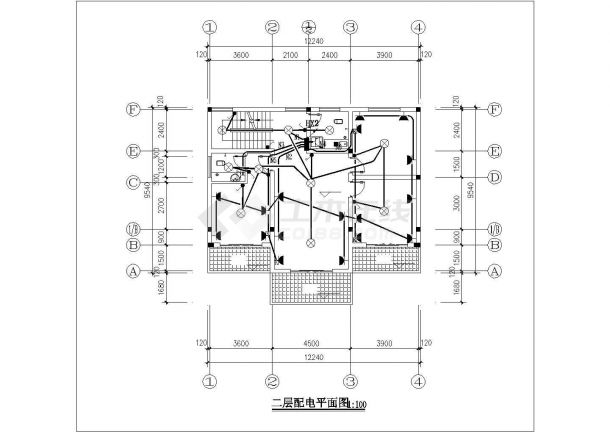 徐州市馨福花园小区3层砖混结构单体别墅建筑设计CAD图纸-图二