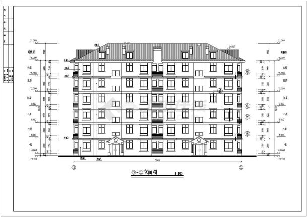 6层阁楼2单元住宅楼建筑设计图-图二