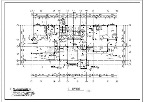 13层住宅楼建筑设计CAD图-图二