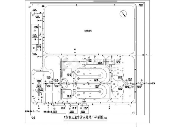 徐州市泉山区某大型污水处理厂全套工艺设计CAD图纸-图二