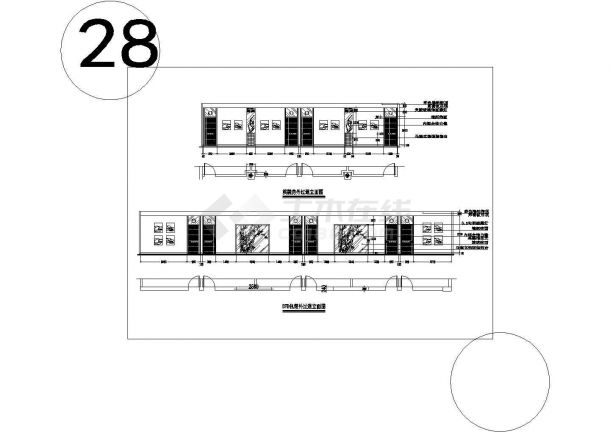 [浙江]某新型浴场会馆墙体室内装修施工设计cad图-图一