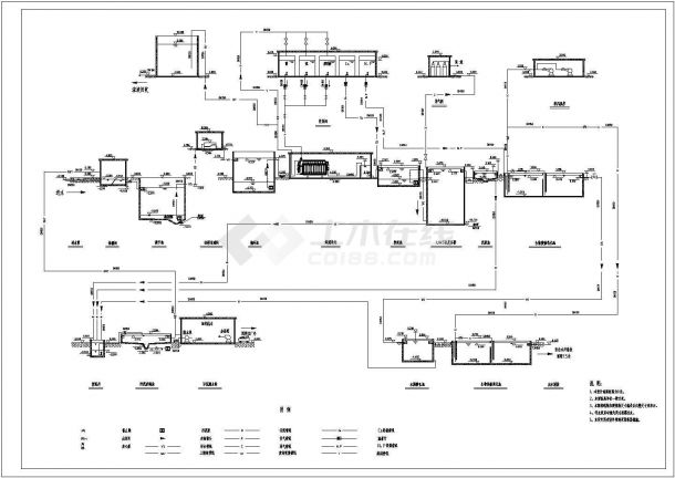常州市钟楼区某小型净水处理厂全套工艺设计CAD图纸-图二