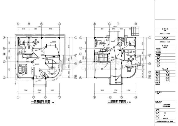 无锡市御山苑小区3层砖混结构单体别墅电气系统CAD设计图纸-图二