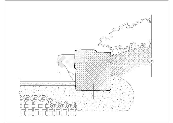 某景观工程挡土墙设计cad建筑施工详图-图二