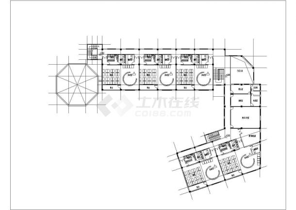 连云港市新港小区3层框混结构幼儿园建筑设计CAD图纸-图一