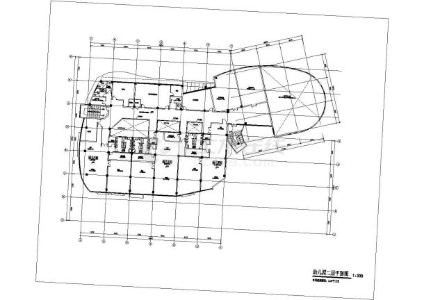 徐州市某社区幼儿园3520平米3层框架结构教学综合楼建筑设计CAD图纸-图一