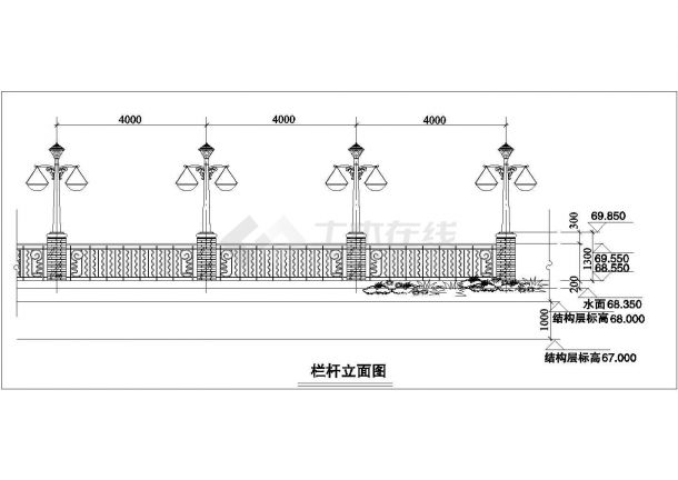 某工程艺术型栏杆设计cad建筑施工详图-图一