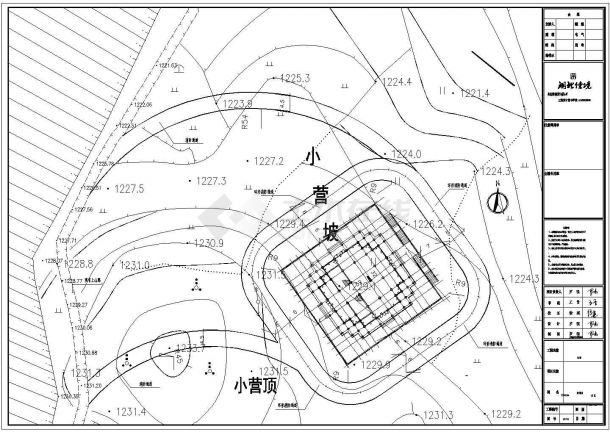 贵州省习水县营顶公园文昌阁规划设计cad总平面施工图-图一