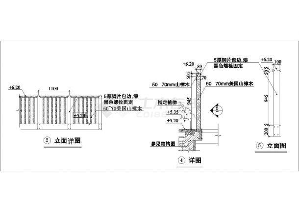 某景观型围栏设计cad施工详图-图一