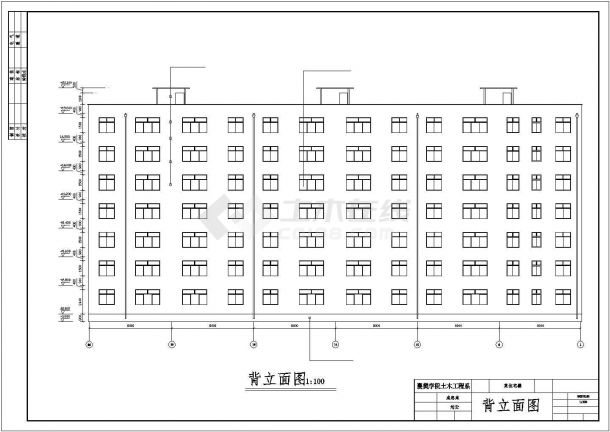 杭州市银轮花园小区4千平米7层混合结构住宅楼建筑结构设计CAD图纸-图一