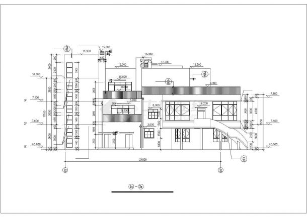 汾阳市阳光花园小区幼儿园3层框架结构教学办公楼建筑设计CAD图纸-图一