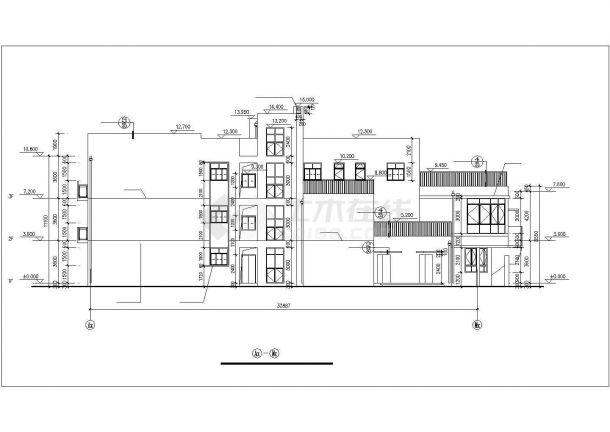汾阳市阳光花园小区幼儿园3层框架结构教学办公楼建筑设计CAD图纸-图二