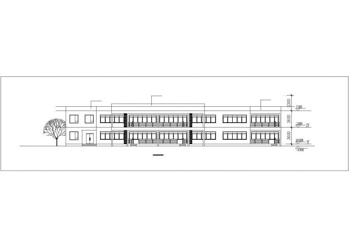 重庆市某实验小学1560平米2层框架结构教学楼建筑设计CAD图纸_图1