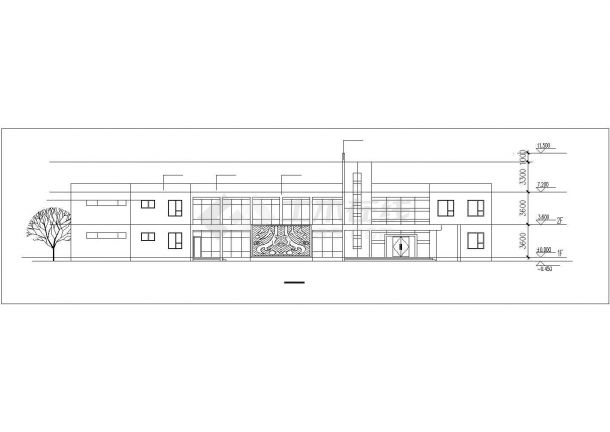 重庆市某实验小学1560平米2层框架结构教学楼建筑设计CAD图纸-图二