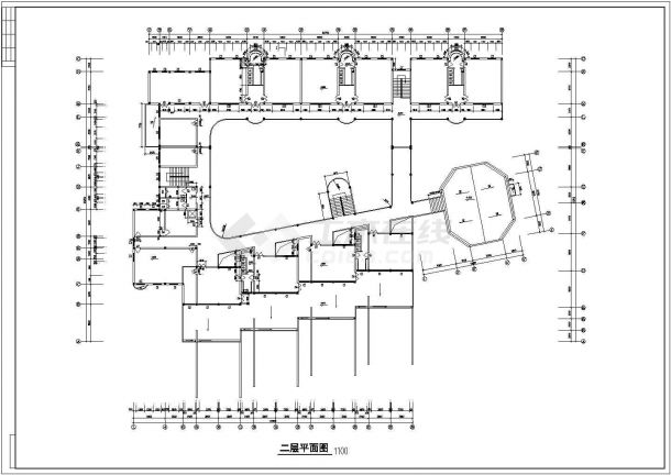 徐州市秦山花园小区幼儿园3层框架结构教学楼全套建筑设计CAD图纸-图二