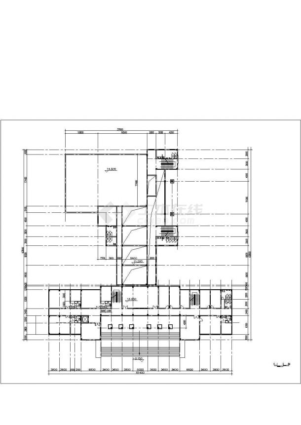 常州市金山路某市政单位3层框架结构综合楼建筑设计CAD图纸-图二