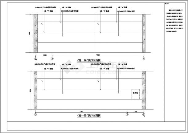 中南锦城某商业楼一层门厅装修施工设计CAD图纸-图二