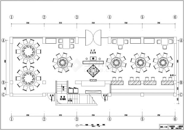 东台市某菜根香川菜馆全套装修设计CAD方案-图一