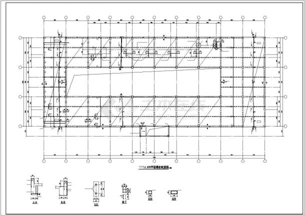 某多层框架结构办公楼设计cad全套结构施工图（含设计说明）-图二