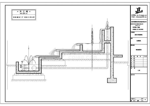福州市传染病院喷泉加跌水设计cad详细方案图-图二