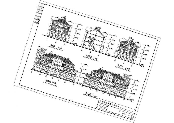 邯郸市长春路某艺术幼儿园3层框架结构教学楼建筑设计CAD图纸（5套方案）_图1