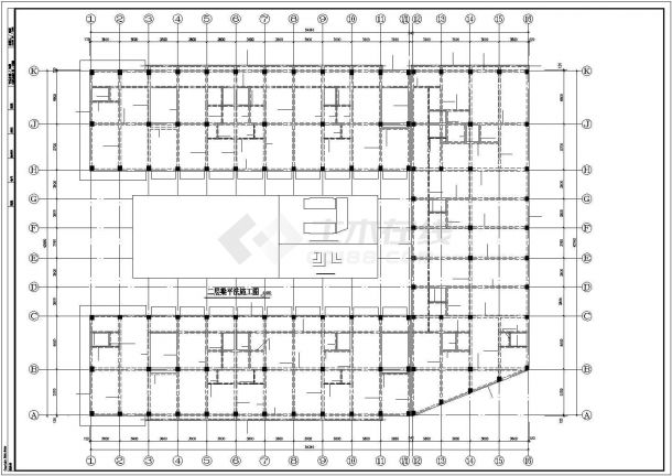 某多层框架结构贸易中心大楼设计cad全套结构施工图（标注详细，15图）-图一