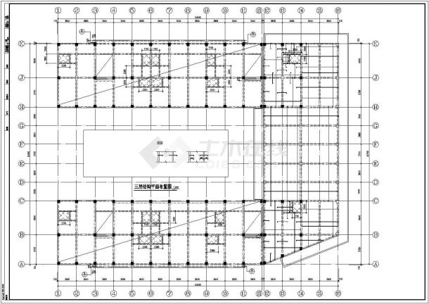 某多层框架结构贸易中心大楼设计cad全套结构施工图（标注详细，15图）-图二