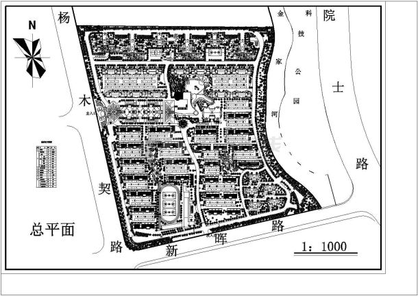 农村某地居住小区地形规划全套设计cad图(含交通路线图，车库位置图 )-图二