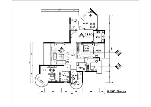 【南京】高档住宅全套装饰施工cad图【开关 插座 地材 天花 平面布置 立面索引 室内立面】-图一