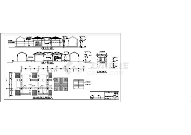 某花架亭子施工大样图（布局清晰）-图二