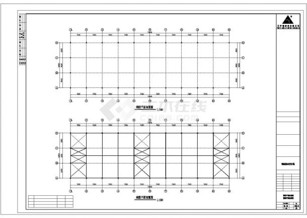农贸市场70x19.8钢结构工程图-图一
