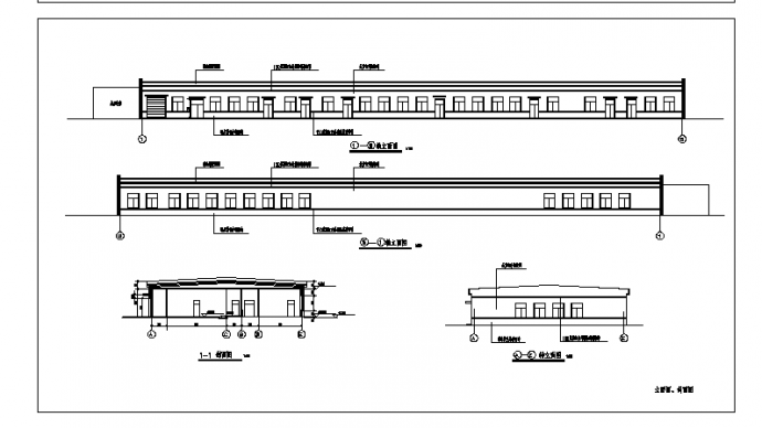 厂房设计_2套单层钢架车辆厂房建筑设计施工cad图纸_图1
