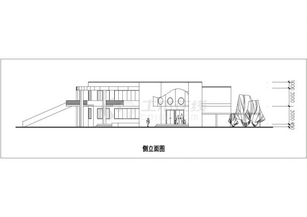 重庆市广南路某现代化幼儿园2层框架结构教学楼平立面设计CAD图纸-图二