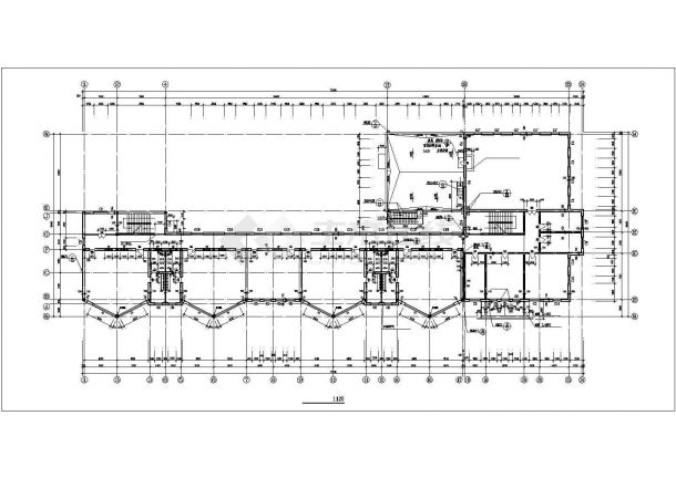 长春市吉秀花园小区幼儿园3层框混结构教学楼建筑设计CAD图纸-图二