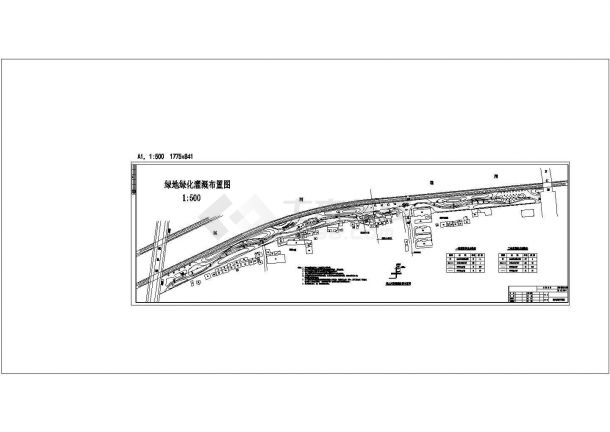 某湖滨公园绿化灌溉布置图.cad-图一