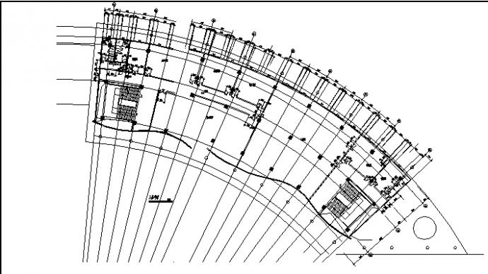 二套弧形酒店住宅楼建筑设计施工cad图纸（含说明）_图1
