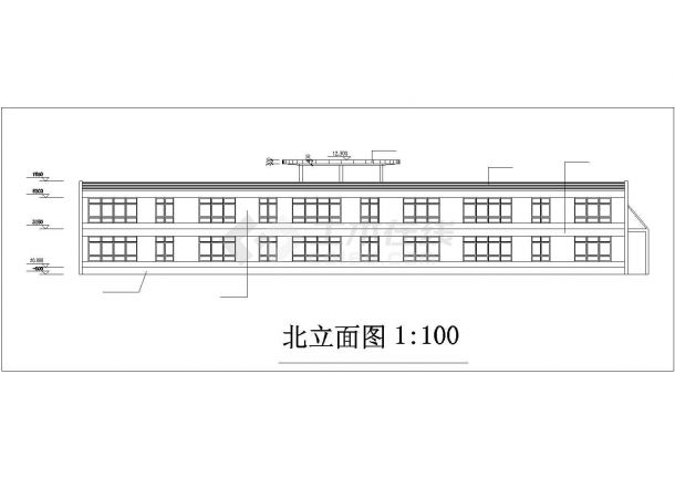荆州市某企业幼儿园2100平米2层框混结构教学楼建筑设计CAD图纸-图二