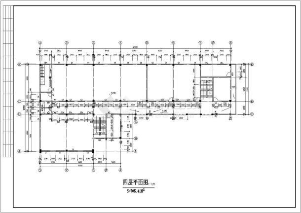 西宁市第六中学2850平米4层框混结构教学楼建筑设计CAD图纸-图二