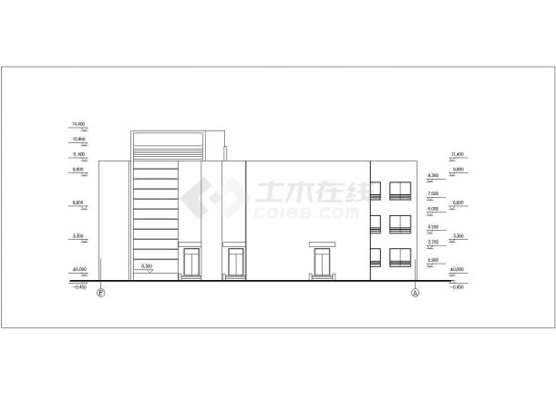 宜昌市鑫鑫花园小区幼儿园3层框架结构教学楼建筑设计CAD图纸-图一