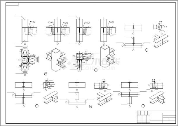 两层型钢混凝土食堂结构施工CAD图-图一
